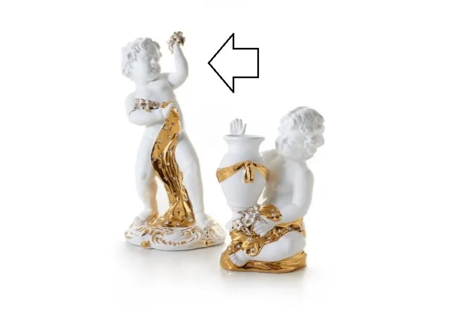 obrazek 1 Włoska barokowa figurka stojącego amorka wykonana z ceramiki - Ceramiche ML
