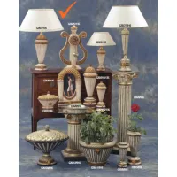 Zdjęcie Szykowna ceramiczna lampa z antycznym złotem