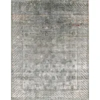 Picture Gray silk hand-woven carpet from India - Jordan