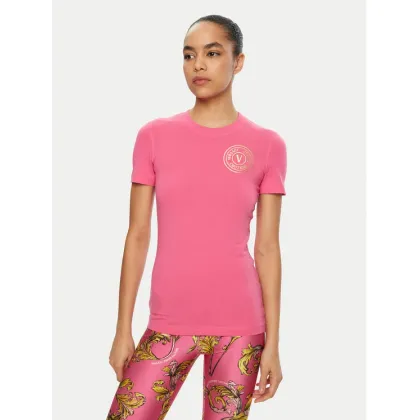 Zdjęcie Versace Jeans Couture T-Shirt 78HAHT00 Różowy Regular Fit