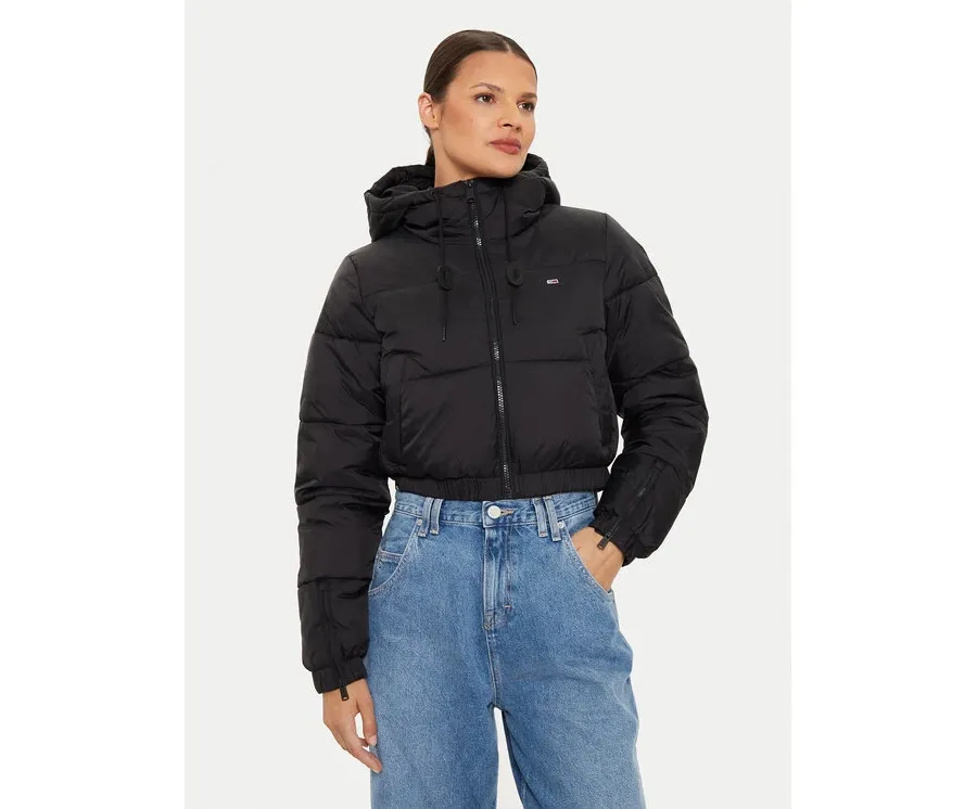 obrazek 1 Tommy Jeans Kurtka zimowa DW0DW18313 Czarny Cropped Fit