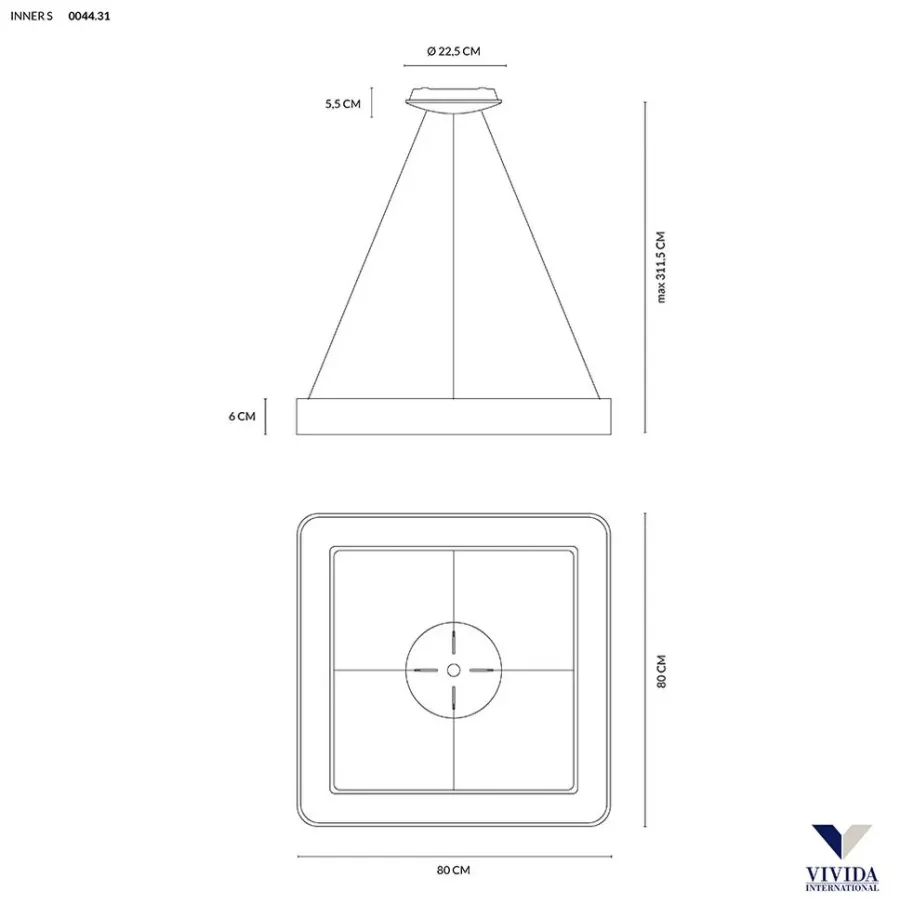 obrazek 2 Ekskluzywna lampa wisząca - piaskowa lampa wisząca INNER S 80