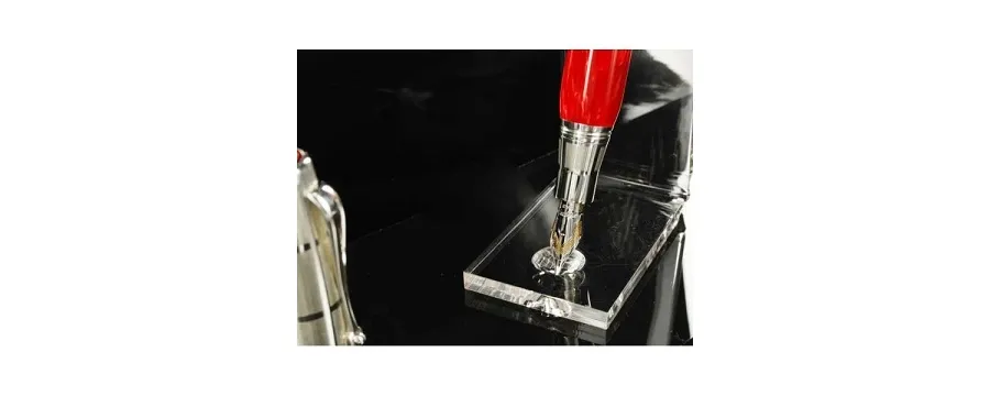 obrazek 3 Red Fountain Pen Miya Argento Celluloid Montegrappa