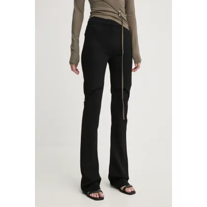 Zdjęcie Heliot Emil spodnie damskie kolor czarny dzwony high waist AW24.W.10.177.BLK01