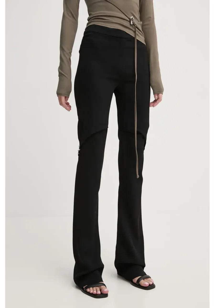obrazek 1 Heliot Emil spodnie damskie kolor czarny dzwony high waist AW24.W.10.177.BLK01