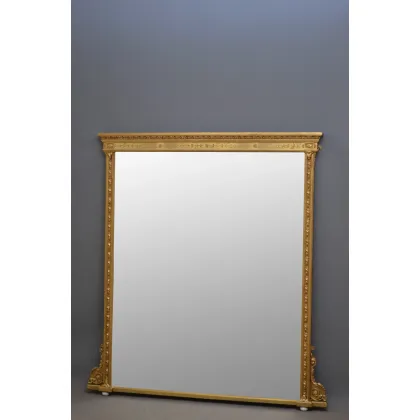 Zdjęcie Wiktoriańskie pozłacane lustro ścienne o eleganckim wyglądzie z 1880roku - antyk