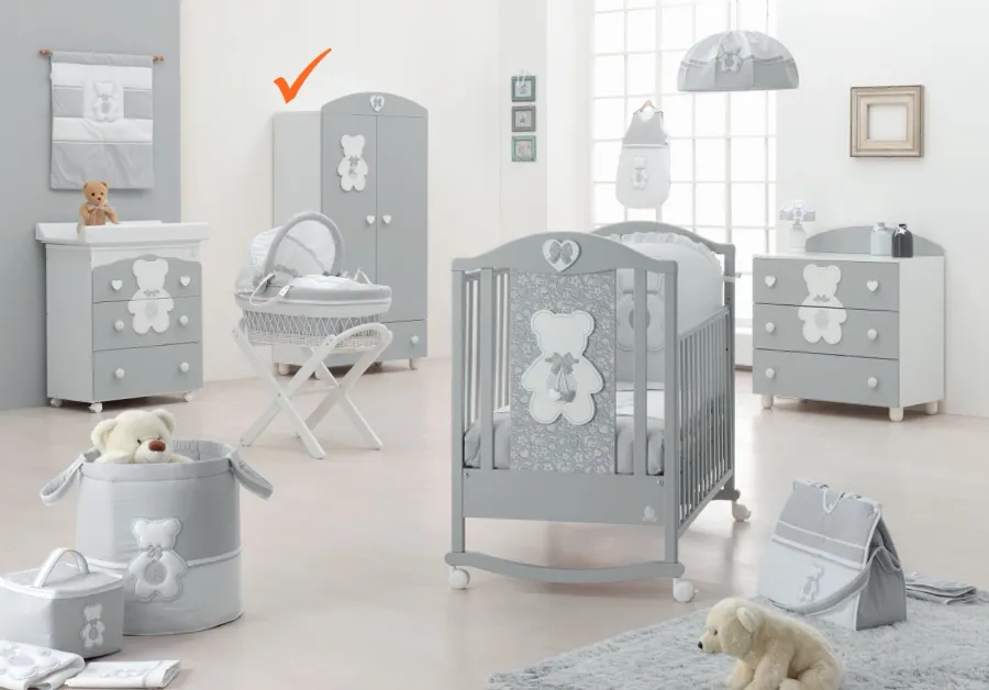 obrazek 1 Elegancka szara szafa do sypialni niemowlaka - Italbaby
