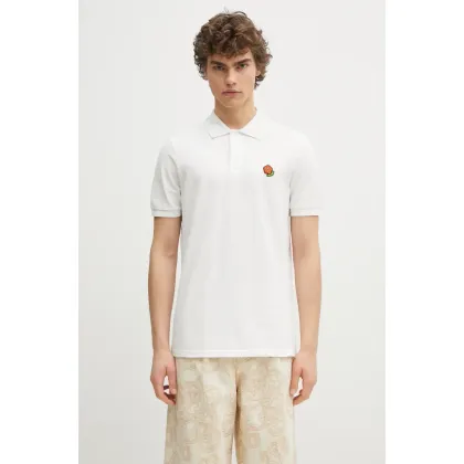 Zdjęcie Kenzo polo bawełniane Pop męski kolor biały gładki FF55PO5424PU.02