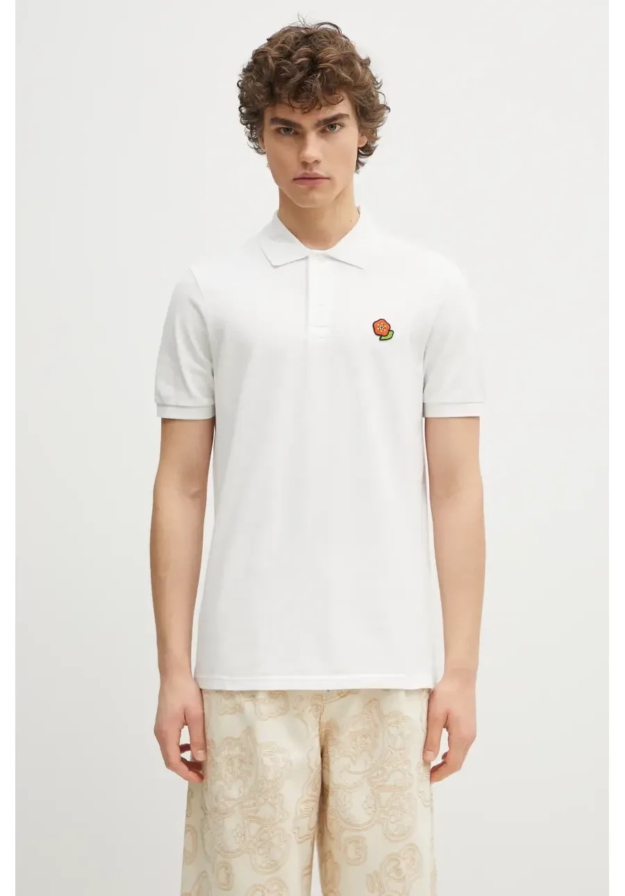 obrazek 1 Kenzo polo bawełniane Pop męski kolor biały gładki FF55PO5424PU.02