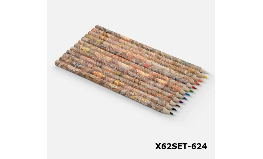 obrazek 12 Eleganckie kredki w prostokątnym pudełku z motywem pawia