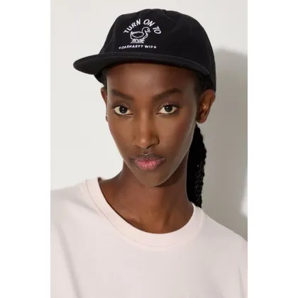 Zdjęcie Carhartt WIP czapka z daszkiem bawełniana Stamp Cap kolor czarny z aplikacją I033625.0D2XX