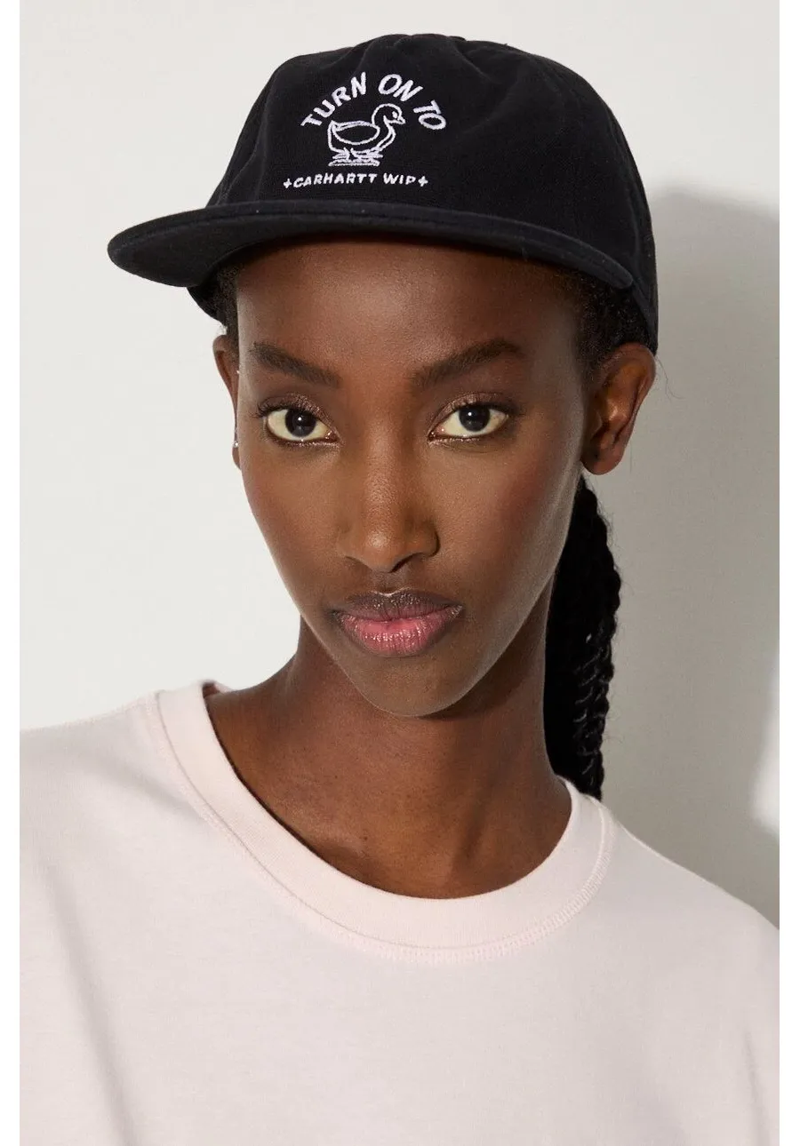 obrazek 1 Carhartt WIP czapka z daszkiem bawełniana Stamp Cap kolor czarny z aplikacją I033625.0D2XX