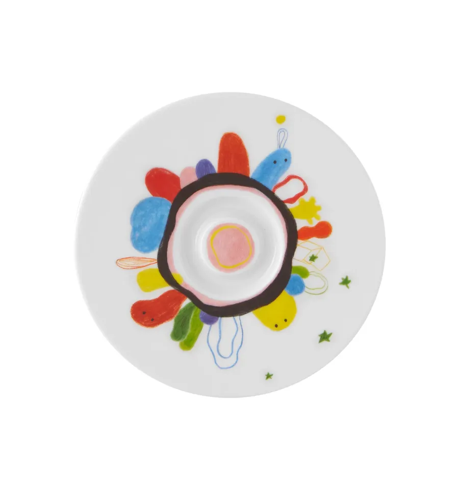 obrazek 3 Zdobiona porcelanowa filiżanka ze spodkiem do kawy