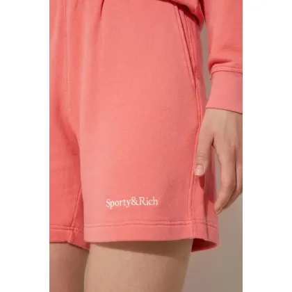 Zdjęcie Sporty & Rich szorty Serif Logo Soft Gym damskie kolor różowy gładkie high waist SH007S402SC