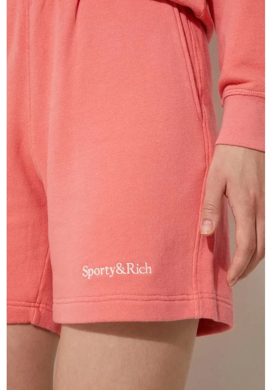 obrazek 1 Sporty & Rich szorty Serif Logo Soft Gym damskie kolor różowy gładkie high waist SH007S402SC