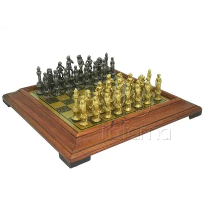 Zdjęcie Unikatowy komplet szachowy z metalowymi figurami - 99M+251BW