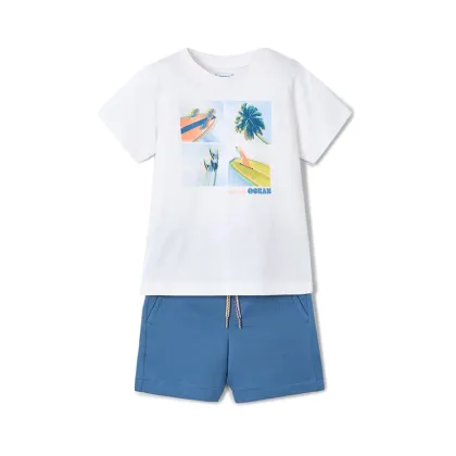 Zdjęcie Mayoral Komplet t-shirt i spodenki 3611 Niebieski Regular Fit