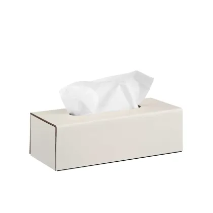 Zdjęcie Wyjątkowe pudełko na chusteczki 25x12xH8 cm z białej skóry