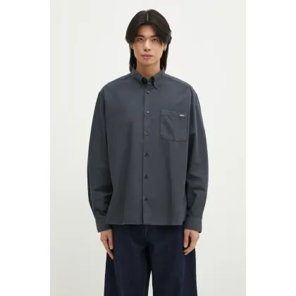 Zdjęcie A.P.C. koszula bawełniana Chemise Mateo Logo męska kolor niebieski relaxed z kołnierzykiem button-down COHAH-H12599