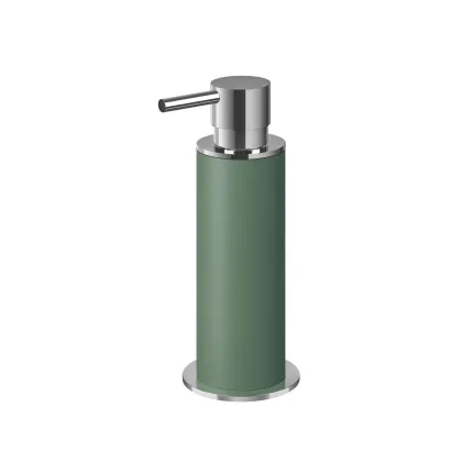 Picture Prestigious chrome dispenser Ø7xH19 cm in the color of eucalyptus leaves