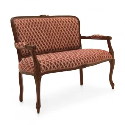 Zdjęcie Klasyczna elegancka sofa 2-osobowa o strukturze drewna bukowego - Sevensedie