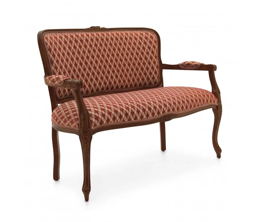 obrazek 1 Klasyczna elegancka sofa 2-osobowa o strukturze drewna bukowego - Sevensedie