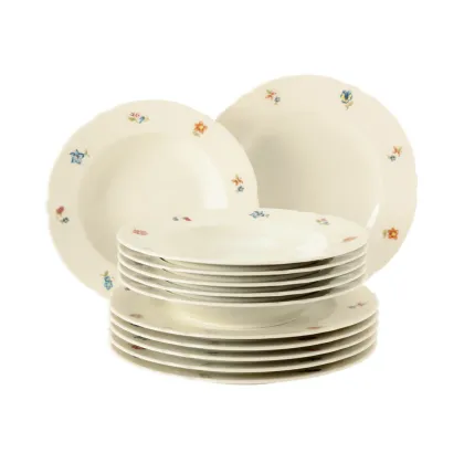Zdjęcie Piękny porcelanowy 12-elementowy zestaw obiadowy w stylu klasycznym - Seltmann Weiden