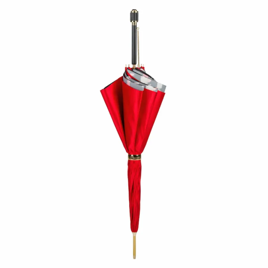 obrazek 2 Elegancki parasol damski w kolorze czerwonym zdobiony oryginalnym motywem – Pasotti
