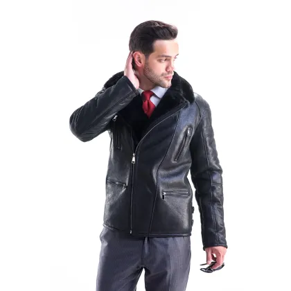 Picture Elegant men's lambskin jacket - A&A Vesa