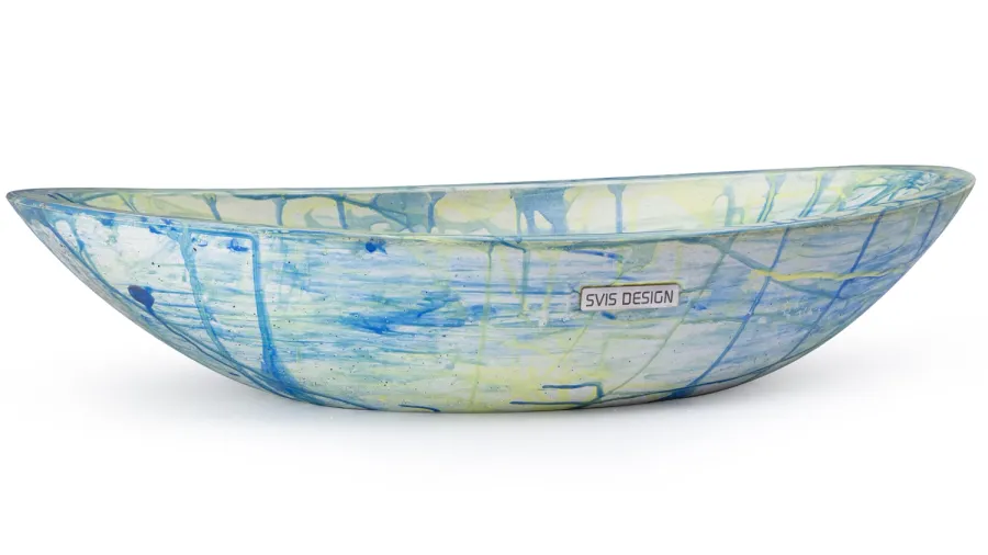 obrazek 1 Elegancka umywalka 60 cm ORION BASIC – FLOW, niebieski i żółty, lakier matowy