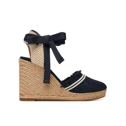 Zdjęcie Tommy Hilfiger Espadryle Fringe Canvas High Wedge FW0FW08878 Granatowy