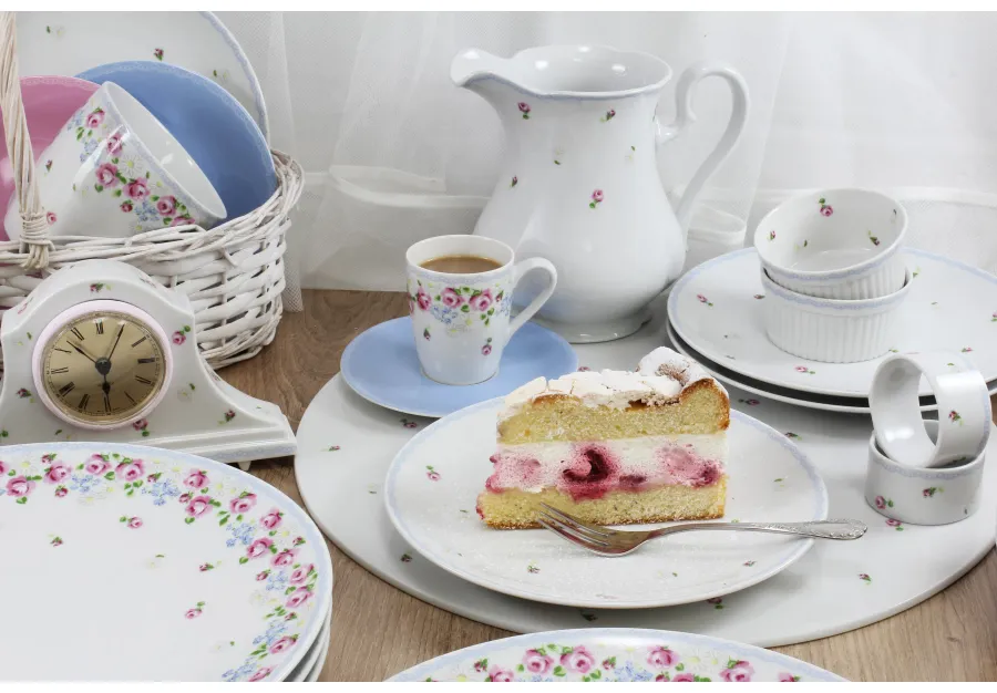 obrazek 2 Stylowy porcelanowy zegar pokojowy z kolekcji RoseLine – Leander