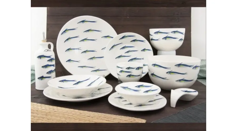 obrazek 4 Ceramiczny talerz deserowy zdobiony motywem sardynek - Le Ceramiche