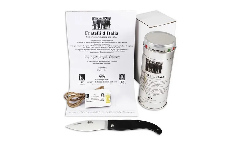 obrazek 2 Elegancki włoski scyzoryk z czarną rękojeścią od Berti Knives