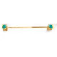 Picture Stylish towel rack in 24K gold with amber glass and green agate medallion - Il Paralume Marina