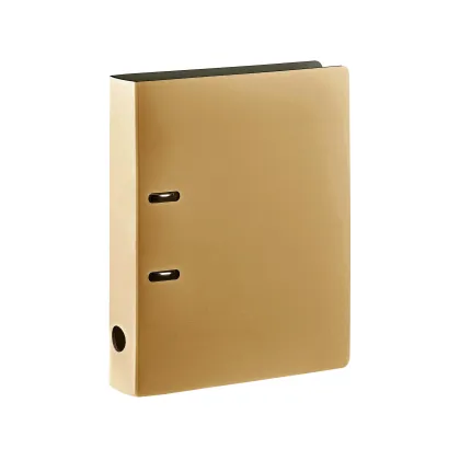 Zdjęcie Skórzany segregator na dokumenty w kolorze musztardowym