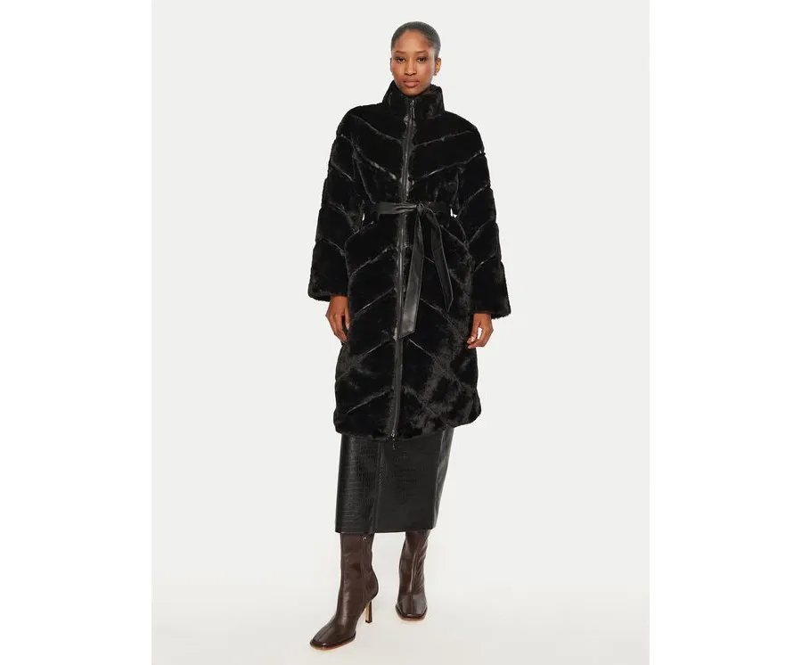 obrazek 1 LOLA CASADEMUNT Futro LF2401014 Czarny Regular Fit