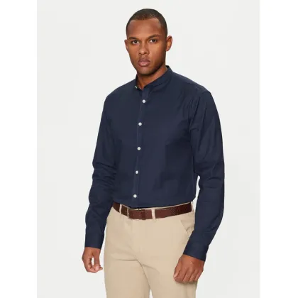 Zdjęcie Lindbergh Koszula Oxford Manderin Superflex 30-203174A 1202431 Granatowy Slim Fit