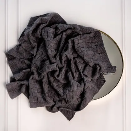 Zdjęcie Kocyk dziecięcy Vichy 100% merino szary