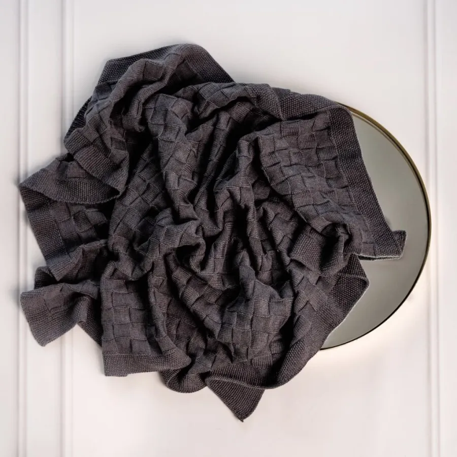 obrazek 1 Kocyk dziecięcy Vichy 100% merino szary