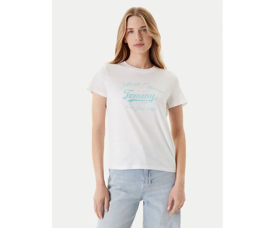 obrazek 1 Tommy Jeans T-Shirt Essential DW0DW21404 Biały Regular Fit
