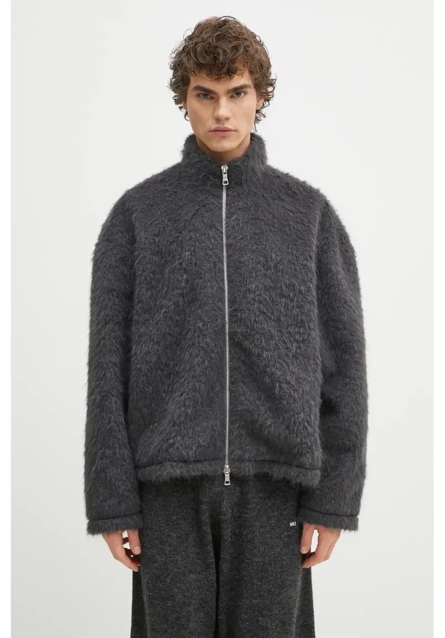 obrazek 1 MKI MIYUKI ZOKU kurtka Faux Alpaca Track Jacket kolor szary przejściowa oversize FAUX.ALPACA.TRACK.CH