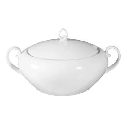 Zdjęcie Luksusowa biała porcelanowa misa z pokrywką - Seltmann Weiden