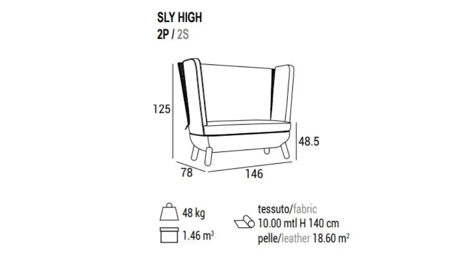 obrazek 2 Awangardowa sofa, siedzisko Sly High od włoskiego producenta