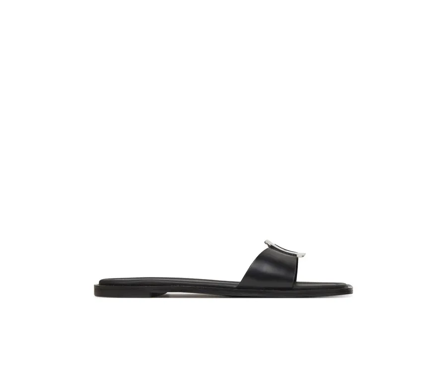obrazek 1 Calvin Klein Klapki Flat Slide W/Ck Hw Big - Lth HW0HW02482 Czarny