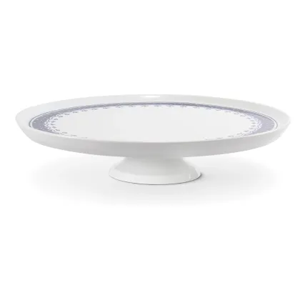 Zdjęcie Porcelanowa patera na ciasto z porcelany zdobiona niebieskim motywem - Leander