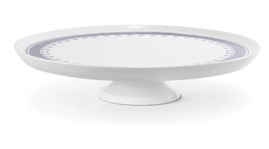 obrazek 1 Porcelanowa patera na ciasto z porcelany zdobiona niebieskim motywem - Leander