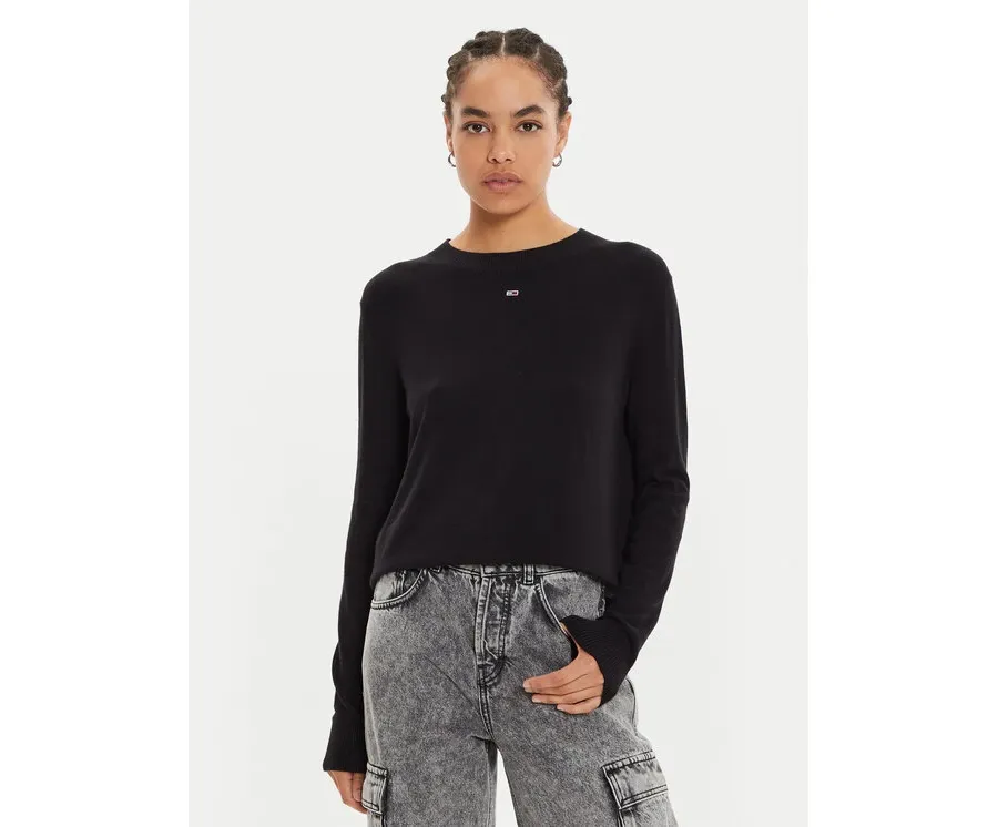 obrazek 1 Tommy Jeans Sweter Essential DW0DW17254 Czarny Regular Fit