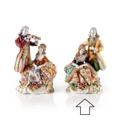 Zdjęcie Stylowa figura ceramiczna w stylu barokowym pary – mężczyzny i damy - Ceramiche ML