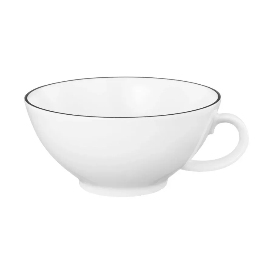 obrazek 1 Porcelanowa mała filiżanka do herbaty zdobiona czarnym rantem - Seltmann Weiden